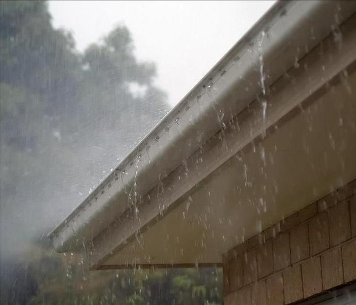 rainwater, gutters dripping